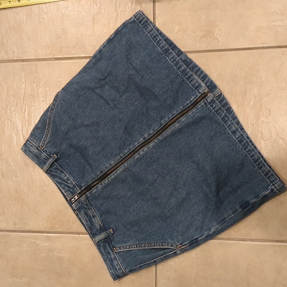 Hollister Ultra Hi Rise Front Zipper Denim Skirt Size 11